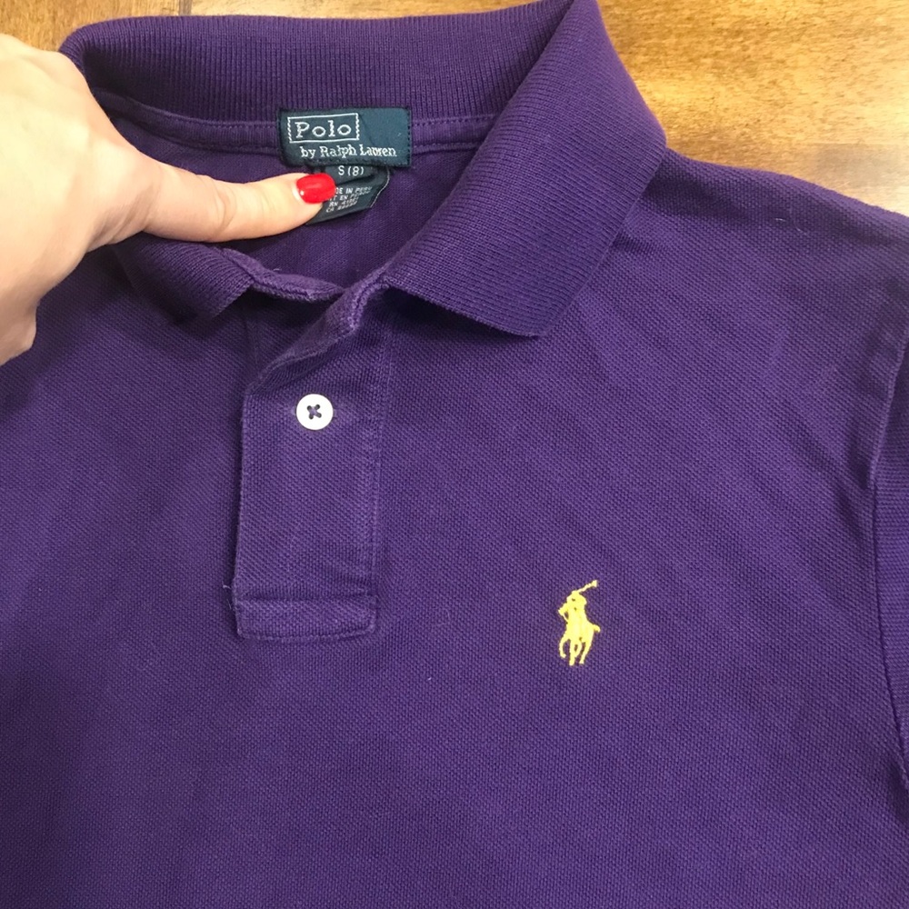 Purple and gold boys polo size 8
